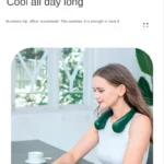 New Mini Neck Fan Portable Bladeless Hanging Neck 1200mAh Rechargeable Air Cooler 3 Speed Mini Summer Sports Fans