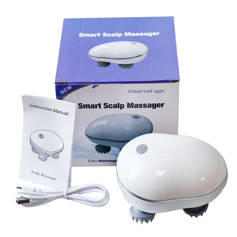 Infrared Smart Scalp Massager Wireless 4 Kneading Massage Heads Body Massager for Hair Growth Stress Kneading Vibration Roller
