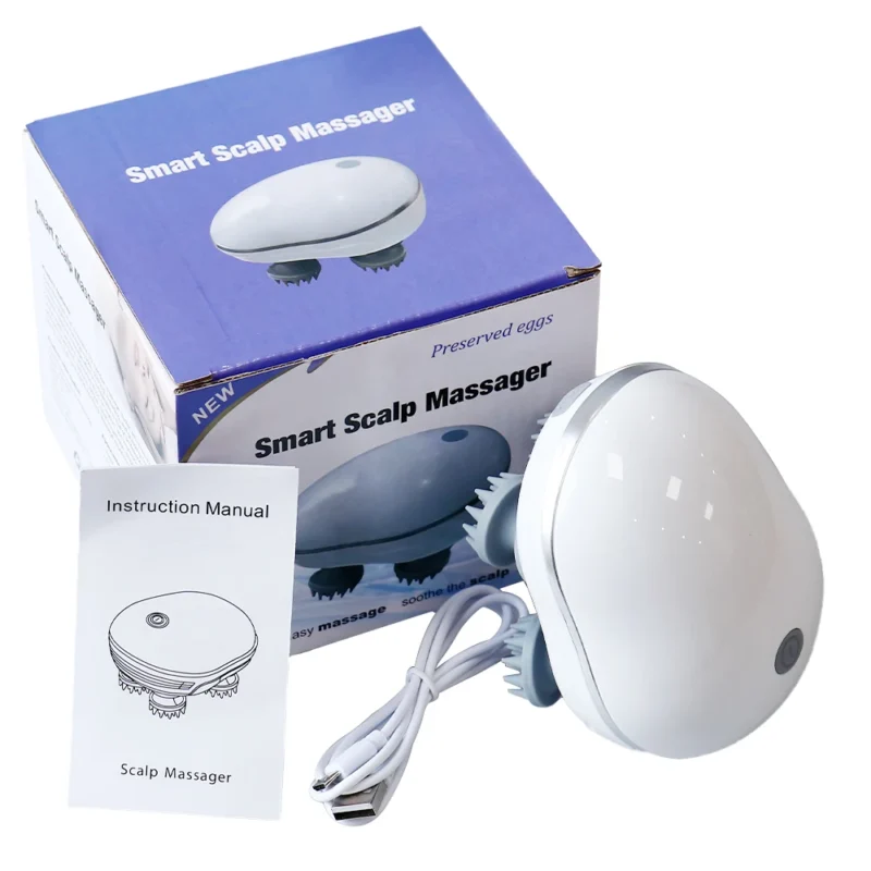 Infrared Smart Scalp Massager Wireless 4 Kneading Massage Heads Body Massager for Hair Growth Stress Kneading Vibration Roller