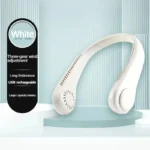 New Mini Neck Fan Portable Bladeless Hanging Neck 1200mAh Rechargeable Air Cooler 3 Speed Mini Summer Sports Fans