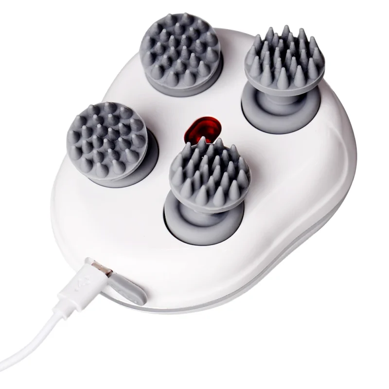 Infrared Smart Scalp Massager Wireless 4 Kneading Massage Heads Body Massager for Hair Growth Stress Kneading Vibration Roller