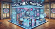 Virtual Vibes Marketplace logo – a sleek, modern emblem representing our curated online store featuring trendsetting fashion, innovative tech gadgets, and unique lifestyle accessories
