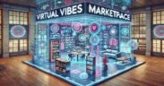 Virtual Vibes Marketplace logo – a sleek, modern emblem representing our curated online store featuring trendsetting fashion, innovative tech gadgets, and unique lifestyle accessories