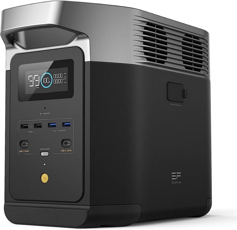 EF ECOFLOW DELTA 2 Portable Power Station (1024Wh, 1800W) – LiFePO4, AC & 100W USB-C