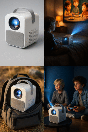 1080p Portable Mini Projector product image – compact HD projector for home theater, travel, kids and gaming